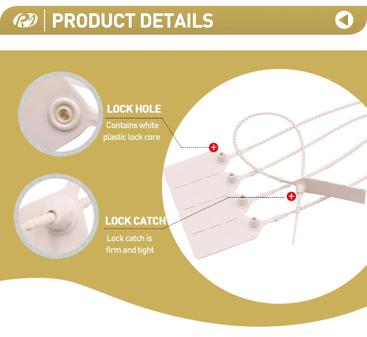 disposable self locking pull tight security container plastic seal